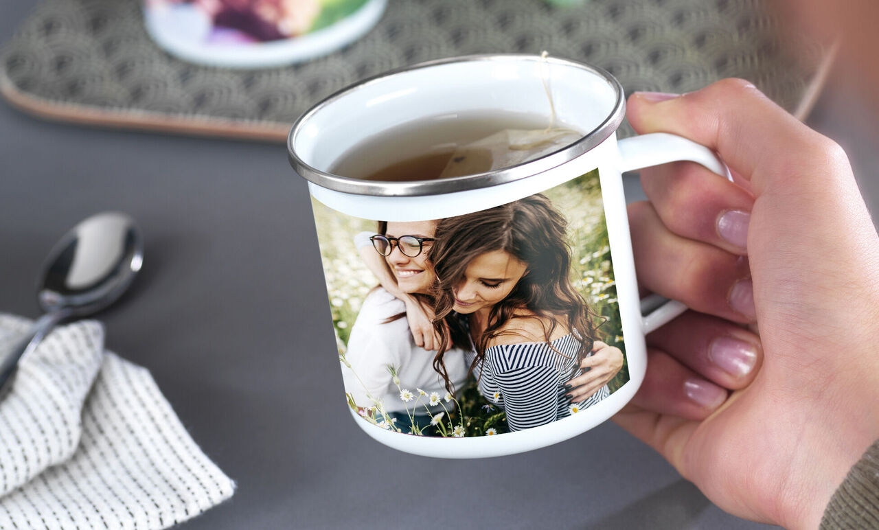 Kubek emaliowany ze zdjęciem