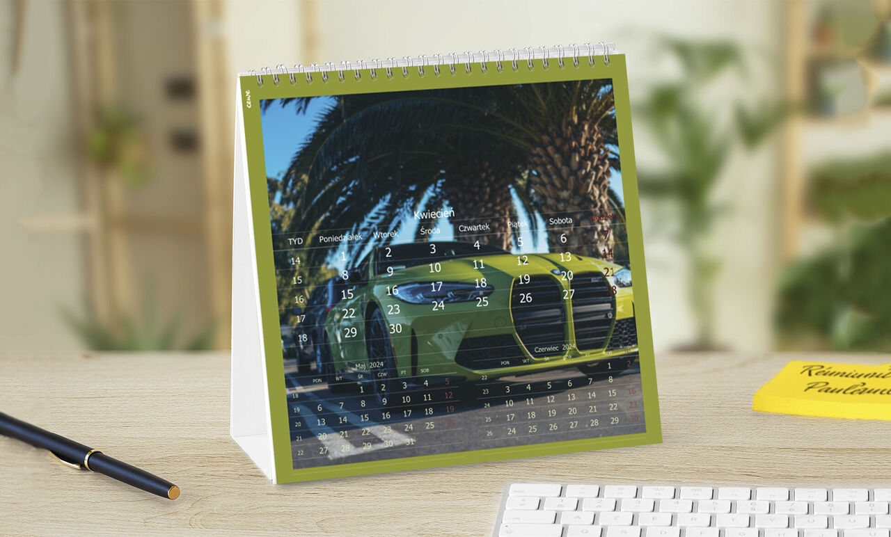 Kalendarz biurkowy kwadratowy