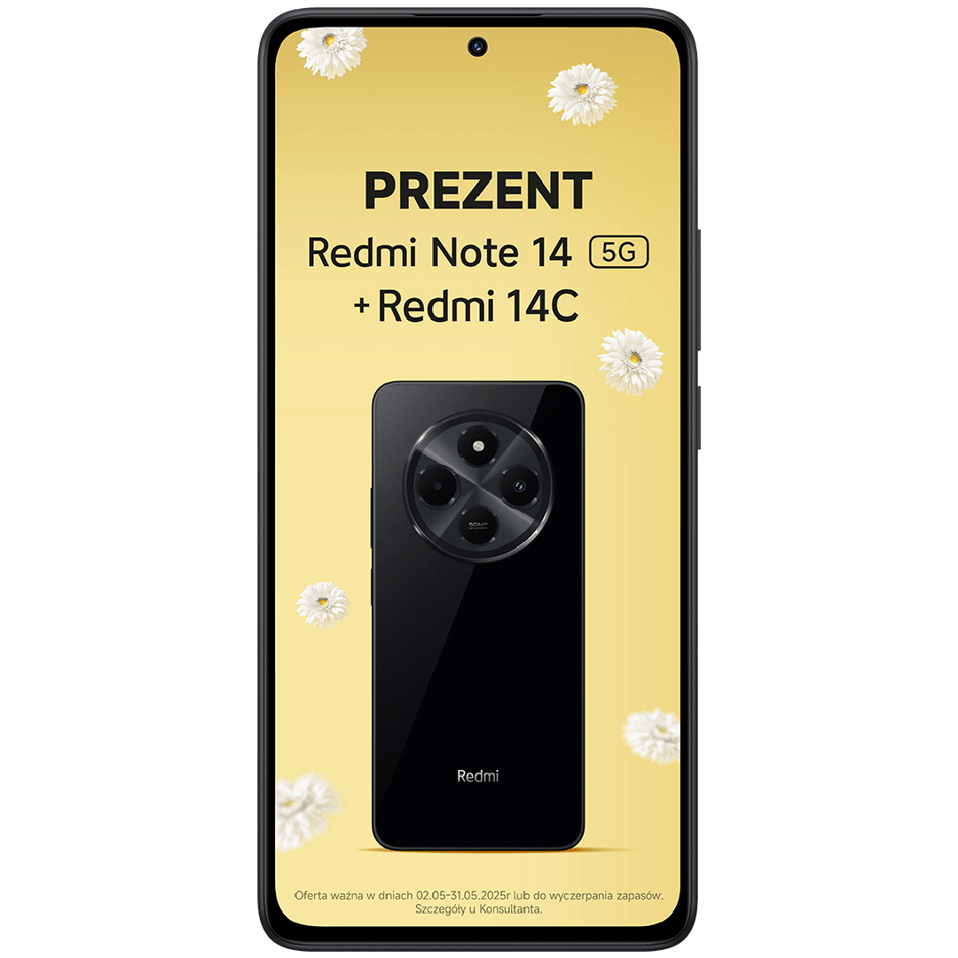 Xiaomi Redmi Note 14 5G 256 GB (z abonamentem w ofercie ratalnej na 24 miesiące)