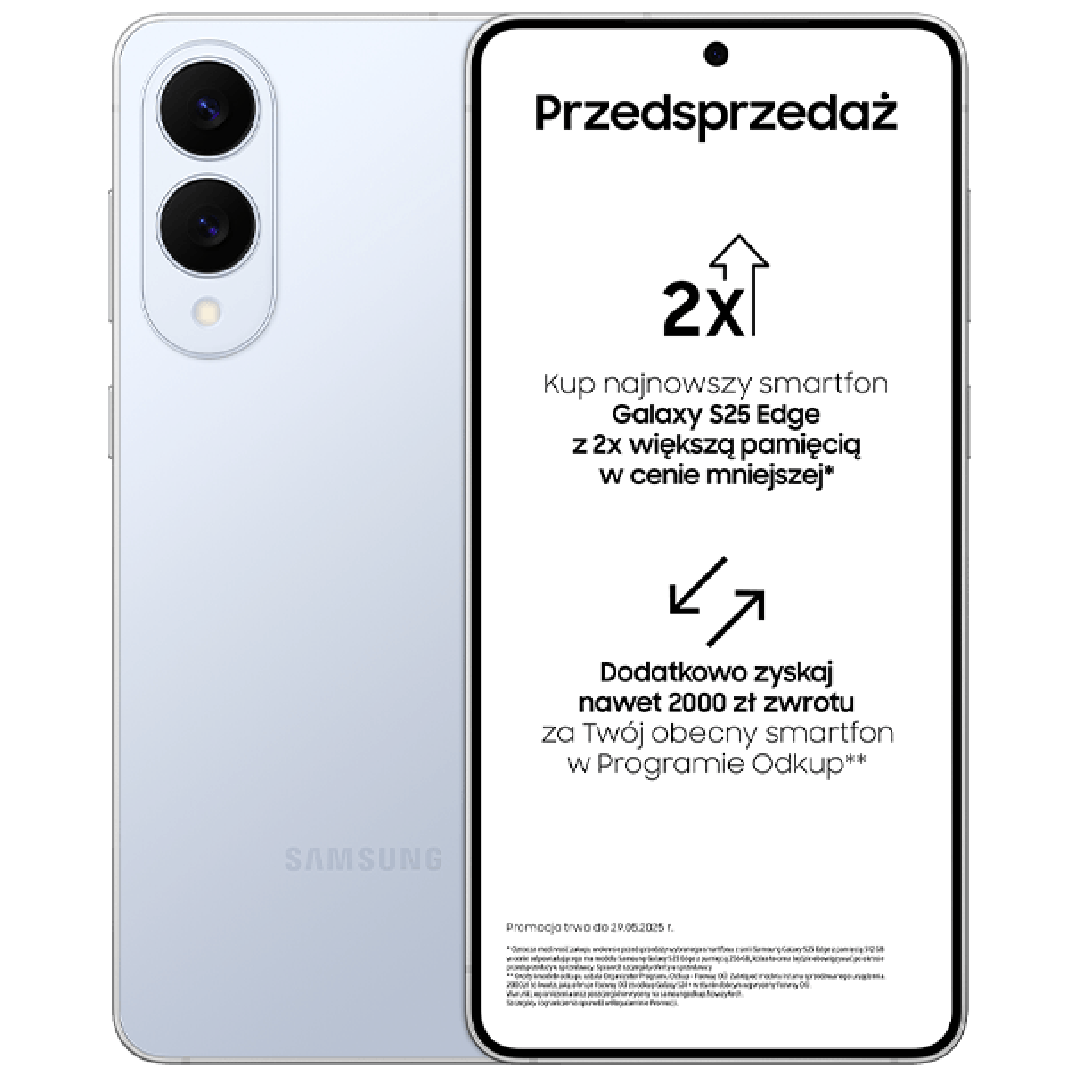 Samsung Galaxy S25 Edge 5G 256 GB (z abonamentem w ofercie ratalnej na 24 miesiące)